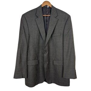 Lauren Ralph Lauren Blazer Jacket Mens 42L Houndstooth Two Button Brown‎ Navy
